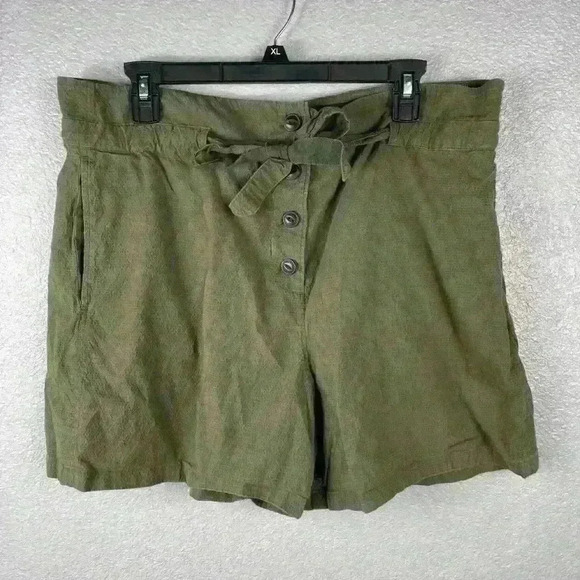 Rag & Bone Camille Cotton Seersucker Shorts Belted Paper Bag Womens 10 Pants - Picture 2 of 12